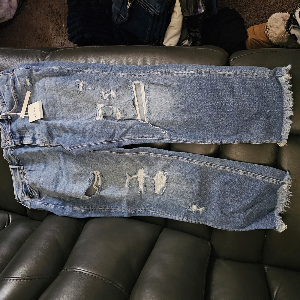 Distressed Blue Jeans